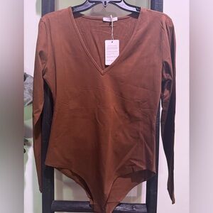 Chocolate Brown Long Sleeve Bodysuit